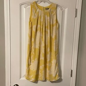 H&M yellow and white, lined sleeveless dress. Womens size XS.